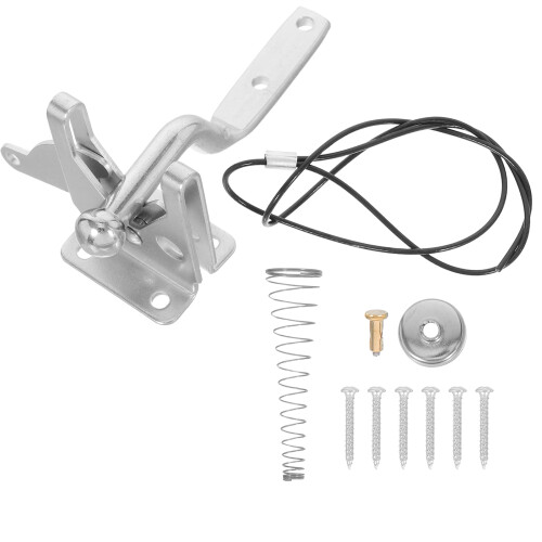 2Pcs Metal Gate Latch Set Self Locking Spring Loaded for Yard Doors 1