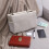 2Pcs Hanging Bedside Storage Bags Light Grey Fabric Organizer 10