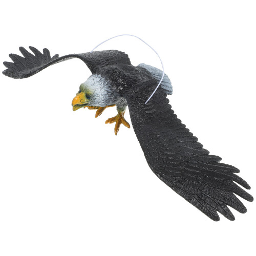 2Pcs Chic Black Plastic Eagle Yard Decor with Rotating Hanging Design 2