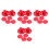 8Pcs Red ABS Hockey Paddle Set Table Strikers Pucks Replacement 8