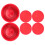 8Pcs Red ABS Hockey Paddle Set Table Strikers Pucks Replacement 1