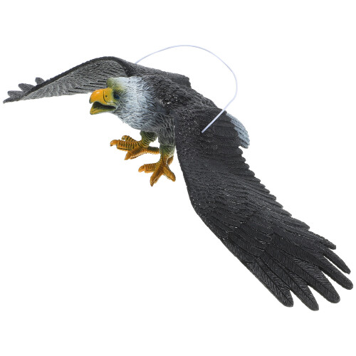 2Pcs Chic Black Plastic Eagle Yard Decor with Rotating Hanging Design 1