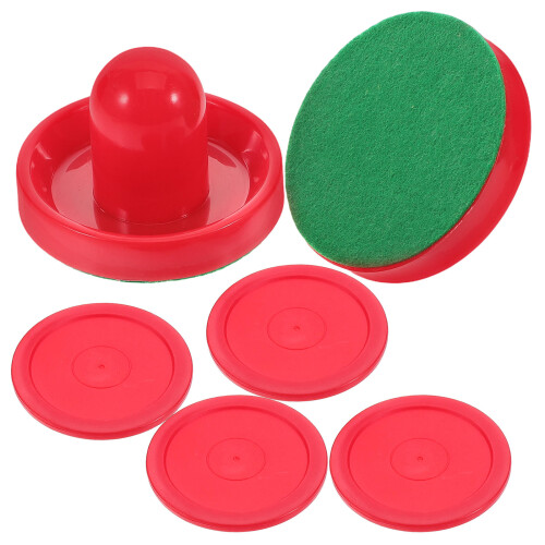 8Pcs Red ABS Hockey Paddle Set Table Strikers Pucks Replacement 1