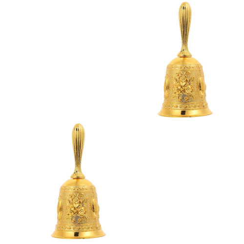 2Pcs Metal Hand Bell For Bar Restaurant Desktop Use 2
