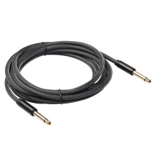 3Pcs Black Guitar Audio Cable 6.35mm Noise Shielded Bass Signal Wire