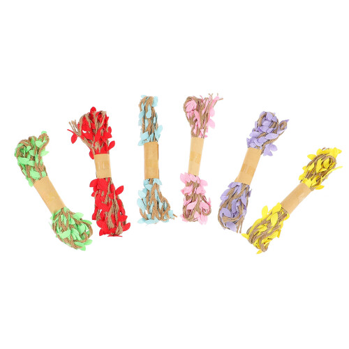 12Pcs Artificial Leaf Hemp Rope Assorted Color DIY Decor Craft Garland 1
