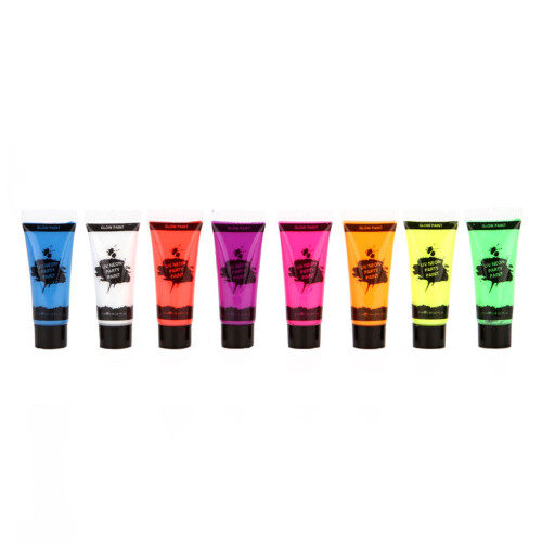 24Pcs Dark Reactive Face Paints Safe Washable Luminous Assorted Colors