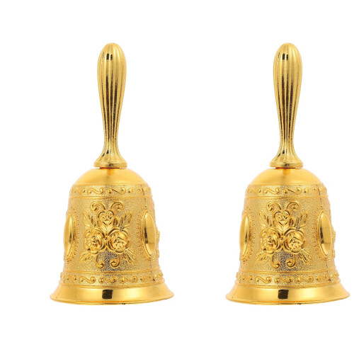 2Pcs Metal Hand Bell For Bar Restaurant Desktop Use 1
