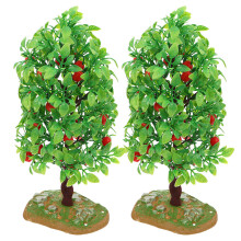 4Pièces Mini Arbres Fruitier Vert Plastique Ornement Paysage Miniature