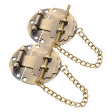 8Pcs Dark Brown Hasp Buckles Small Metal Jewelry Box Locks with Chain