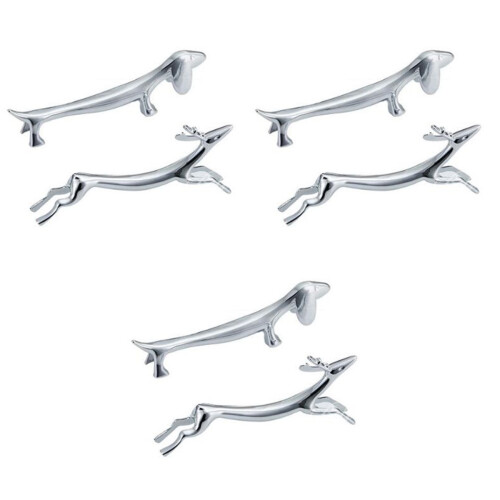 6Pcs Silver Chopstick Holder Spoon Rest for Dining Table Use 2