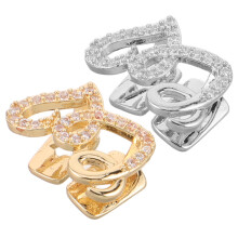 4Pcs Metal Heart Shaped Tooth Caps for Jewelry and Rapper Accessories