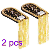 2Pair Star Tassel Link Chain Epaulettes Golden Costume