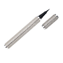 2Pcs Woman Eye Line Makeup Pen Silver Safe PU Material Eyeliner Tool