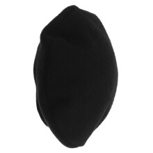 5St Zwarte Mini Beret Cap Wol Hoed Voor Knuffelpoppen Accessoire