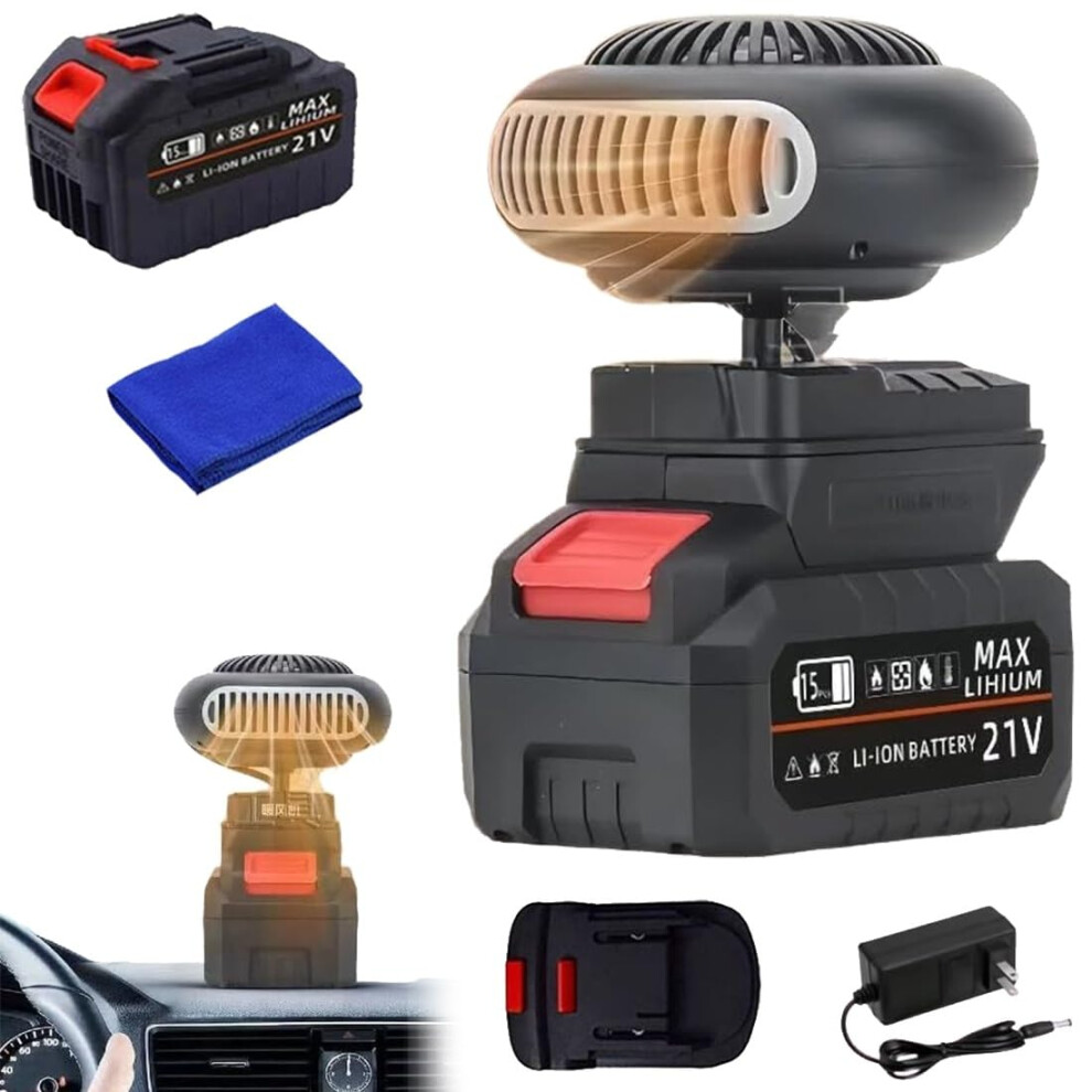 Portable Car Heater With Cordless Rechargeable Battery, Fast Windshield Defrost And Quiet Small Space Heating 9113335631021