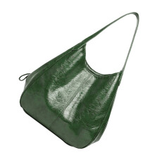 1Stk Retro PU Handtasche Grün Große Kapazität Casual Tote Für Frauen