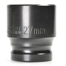 1/2 Inch Drive 27mm Shallow Impact Socket, 6 Point Metric, Torque, RustResistant Finish