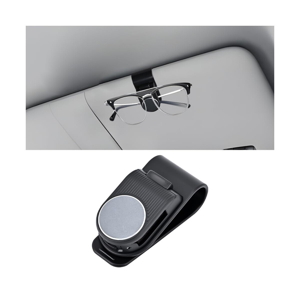 Car Sunglasses Holder With Popper Closure, Universal Sun Visor Glasses Clip For Suv Sedan Truck Black 9113335631304