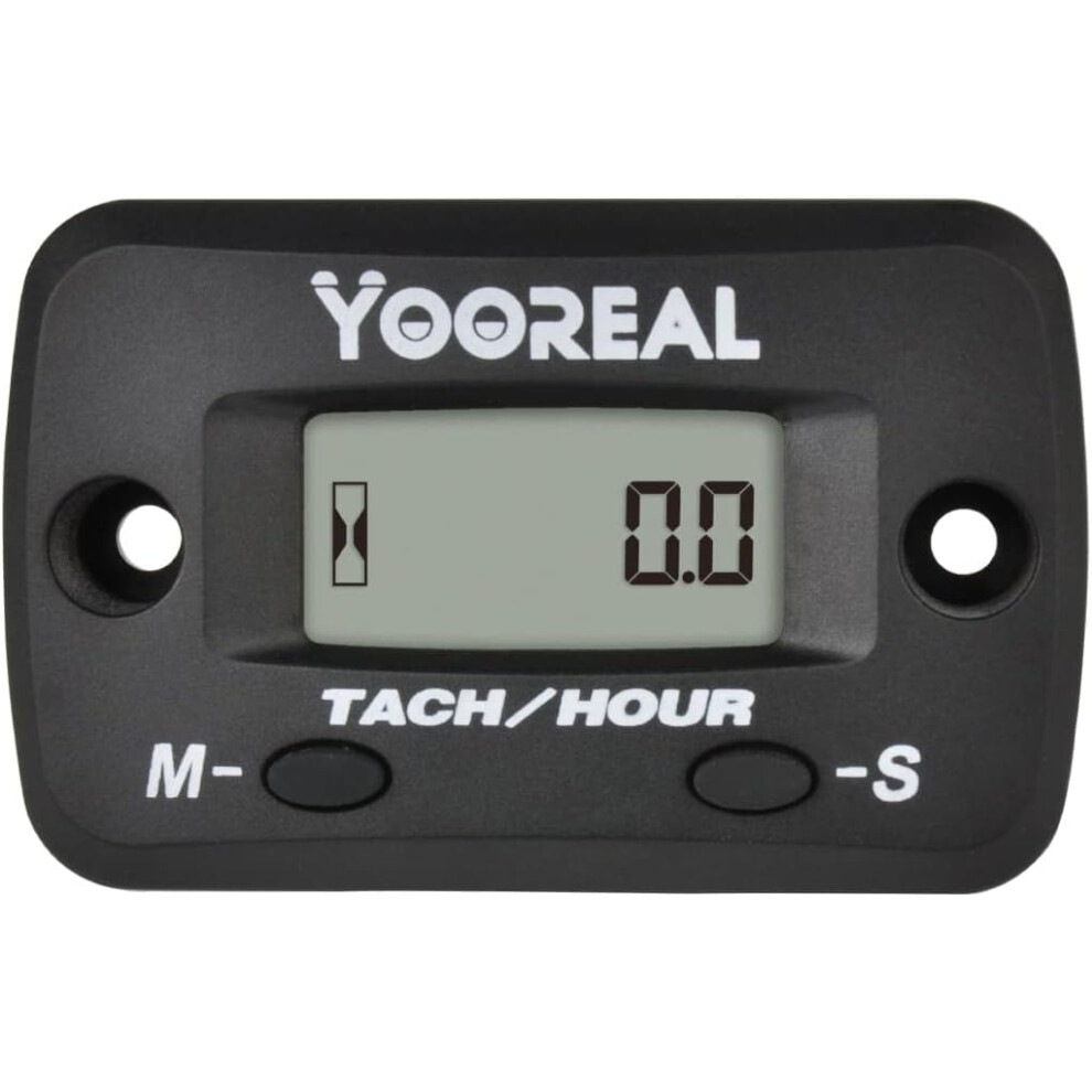Waterproof Digital Hour Meter And Tachometer With Rpm Display For Lawn Mower Generator Motorcycle 9070919838873
