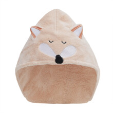 Cute Cartoon Fox Microfiber Hair Drying Towel Cap Ultra Soft Quick Dry Wrap for Girls and Kids