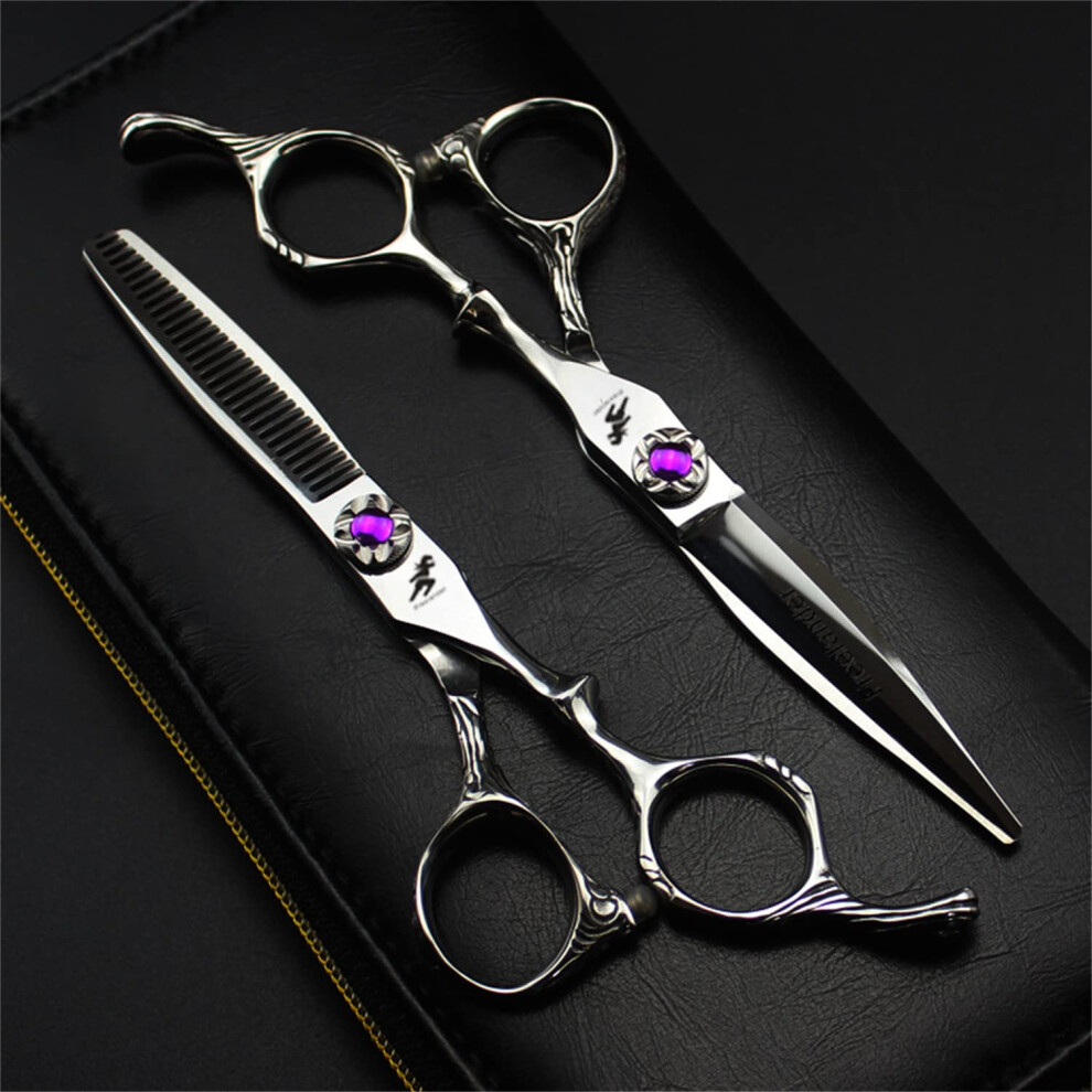 6.5 Inch Japanese Stainless Steel Hair Scissors Set, Professional Barber Shears with Ergonomic Grip
