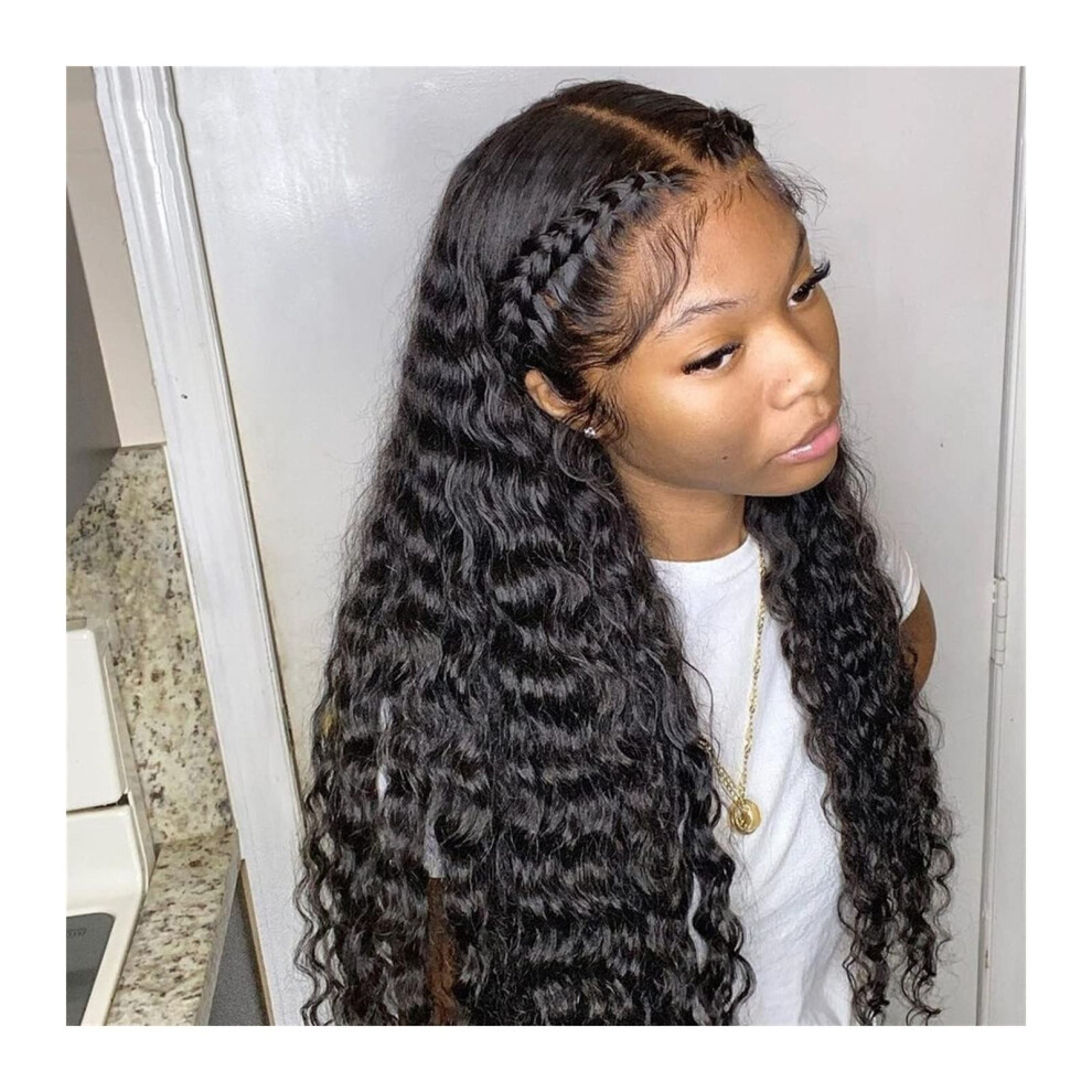 Deep Wave Human Hair Lace Front Wig 13x4 HD Lace Frontal Natural Hairline for Black Women