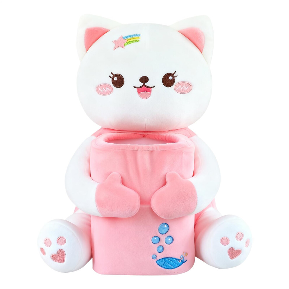 Car Tissue Holder With Trash Bin, 3D Cat Design, Leakproof, For Car Console, Suv, Truck, Rv 9070919839399