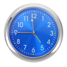 Car Dashboard Clock with Adhesive Mount, Blue Dial, RustResistant, Easy Interior Installation