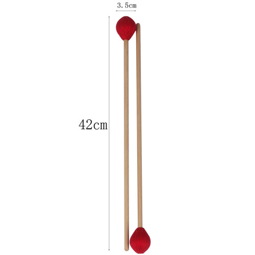Red Wooden Drumsticks for Marimba Sturdy Bamboo Musical Tools 1