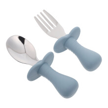1Set Peuterbestek Set Siliconen Handvat, Veilige Baby En