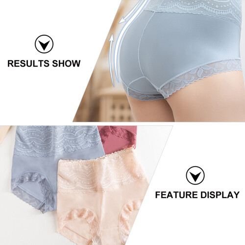 1Set Comfortabele Taille Slips Dames, Nylon En Kantaccent 2