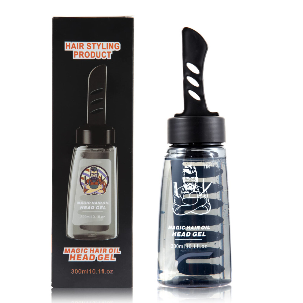 2 in 1 Hair Wax Gel for Men with Built In Comb, Strong Hold Water Based Non Greasy Pomade 260ML