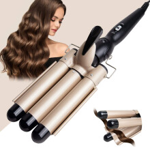 Triple Barrel Curling Iron 1 Inch Ceramic Hair Waver with Adjustable Temperature and CoolTouch Tips