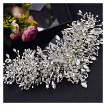 Bridal Tiara for Women Silver Crystal Wedding Headband with Floral Rhinestones and Elegant Design