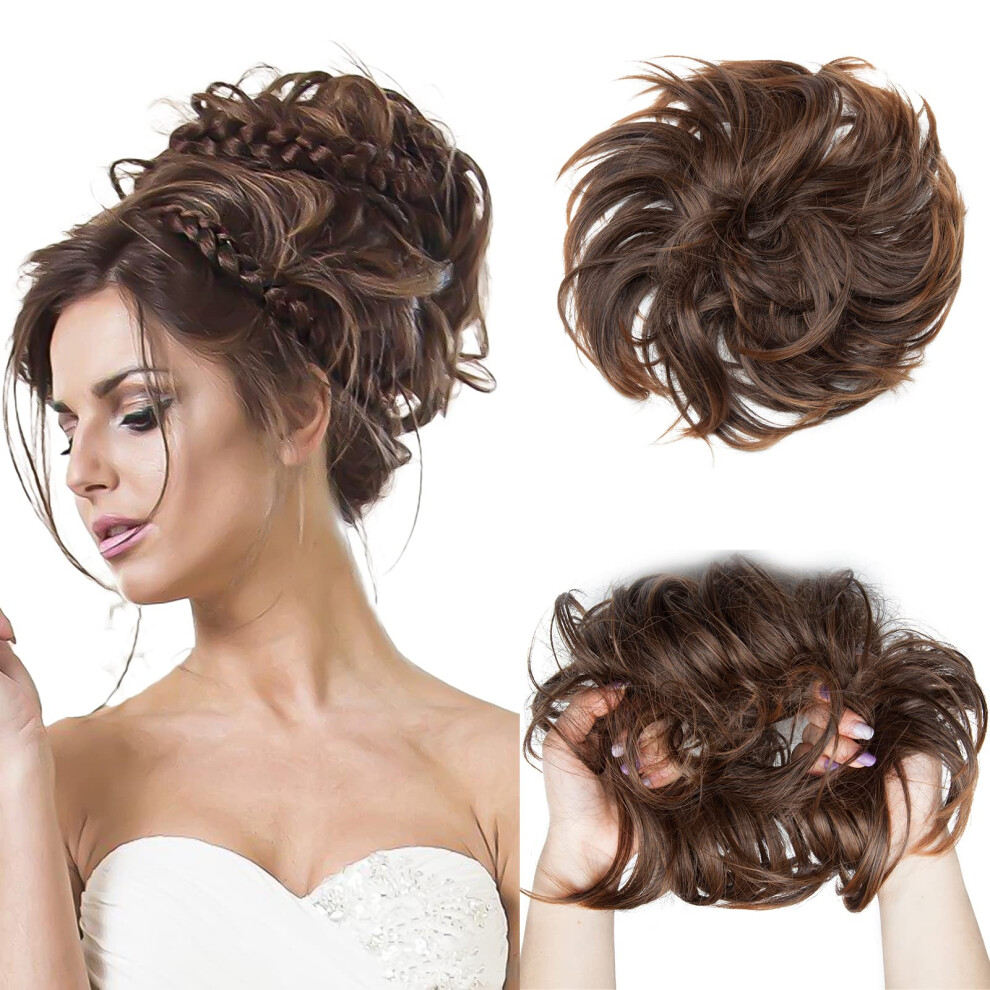 Messy Bun Hair Piece Curly Hair Bun Extension with Instant Volume Boost and Natural Blending Look