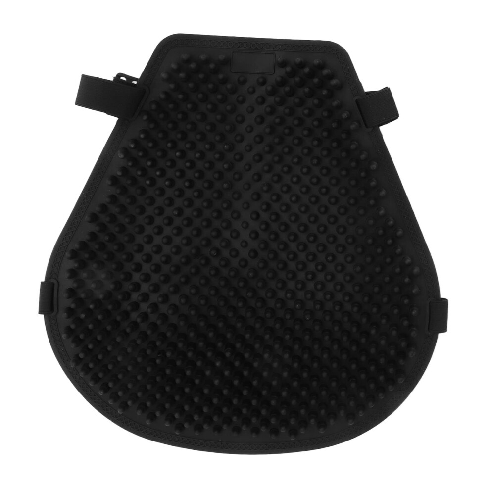 Motorcycle Gel Seat Cushion With Shock Absorption And Cooling Ventilation, Universal Cover Black 9455672790116