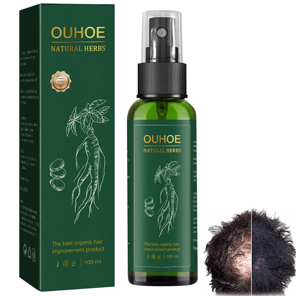 Ginseng and Ginger Hair Growth Serum Spray for Thinning Hair, Deep Scalp Nourishment, 1 PC