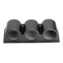 52mm Triple Gauge Pod Carbon Fiber 3Hole Dashboard Holder Universal 2 Inch Gauge Mount