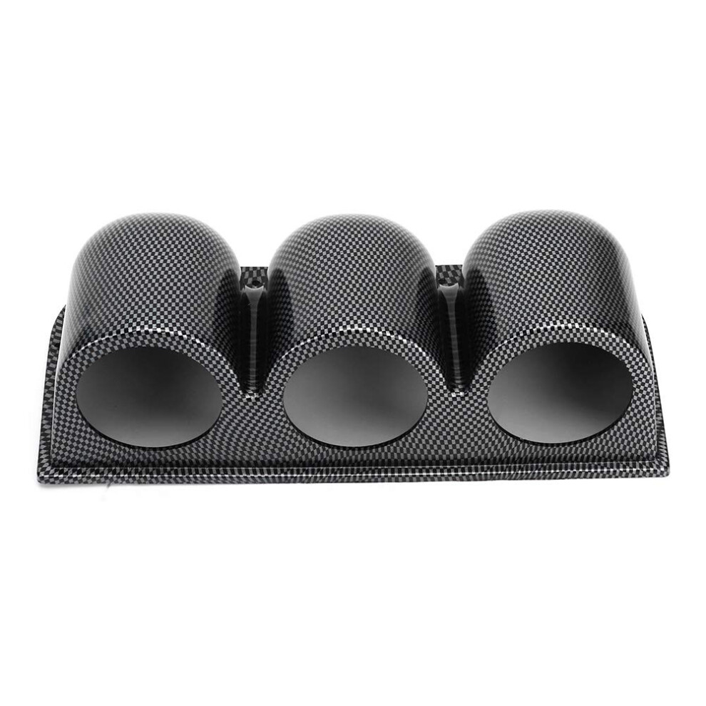 52Mm Triple Gauge Pod Carbon Fiber 3Hole Dashboard Holder Universal 2 Inch Gauge Mount 9070919840401
