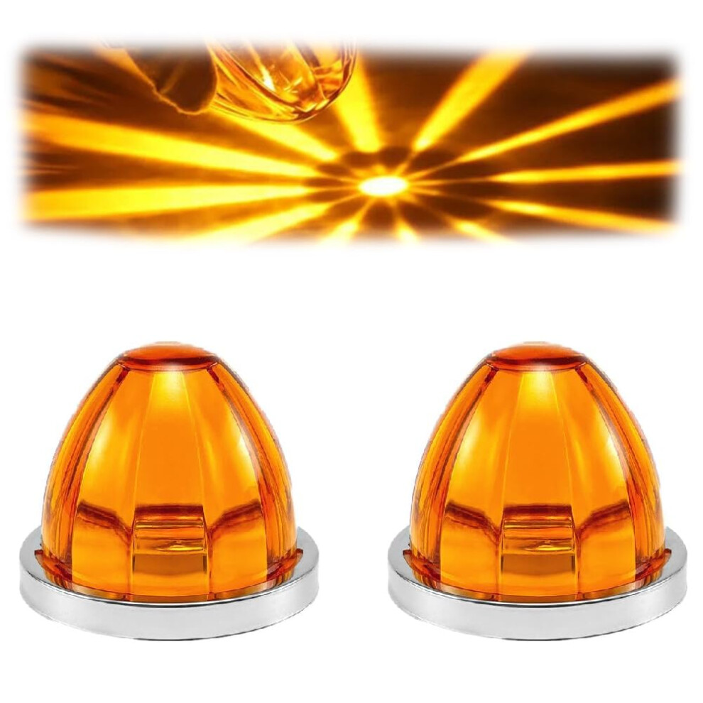 2 Pcs Watermelon Led Side Marker Lights For Semi Trucks, Ip65 Waterproof, Bright Lens Orange 9070919840456
