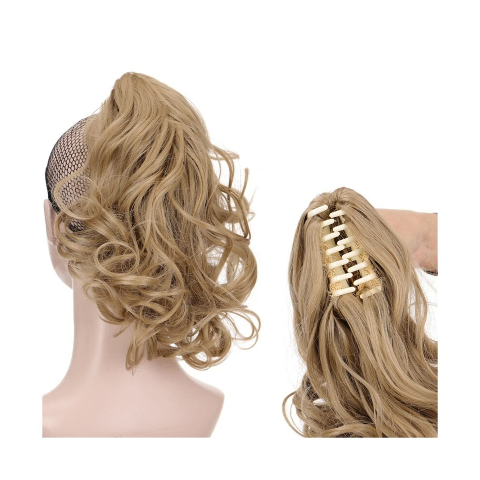 Unisex Synthetic Wavy Ponytail Extension With Claw Clip, Heat Resistant Hair Bun For Women, Color 004