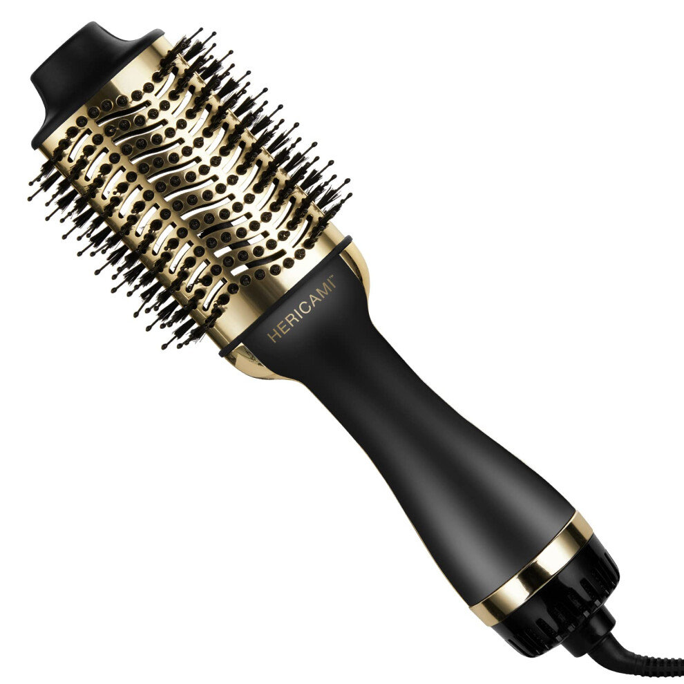 Gold 24K One Step Hot Air Brush, Ionic Blowout Hair Dryer Brush And Volumizer For Women
