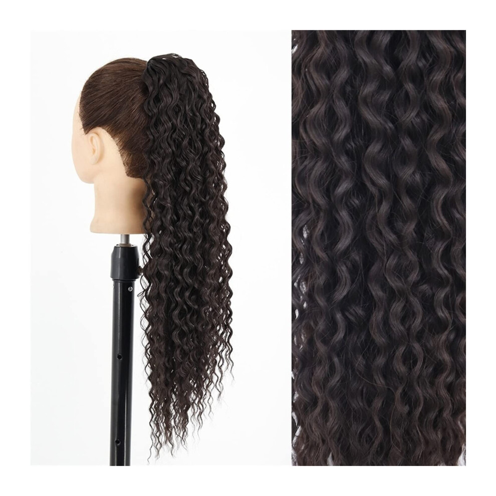 Unisex Synthetic Drawstring Ponytail Extension 24 Inch Natural Wavy HeatâResistant Hair Piece For Women