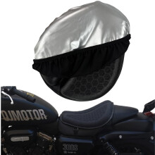 Motorcycle Gel Seat Cushion with Sunshade Cover, 3D Honeycomb Shock Absorption Pad for Long Rides