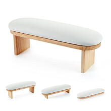 Professional Nail Armrest with Adjustable Height, Wooden Manicure Hand Rest and Soft Cushion Comfort