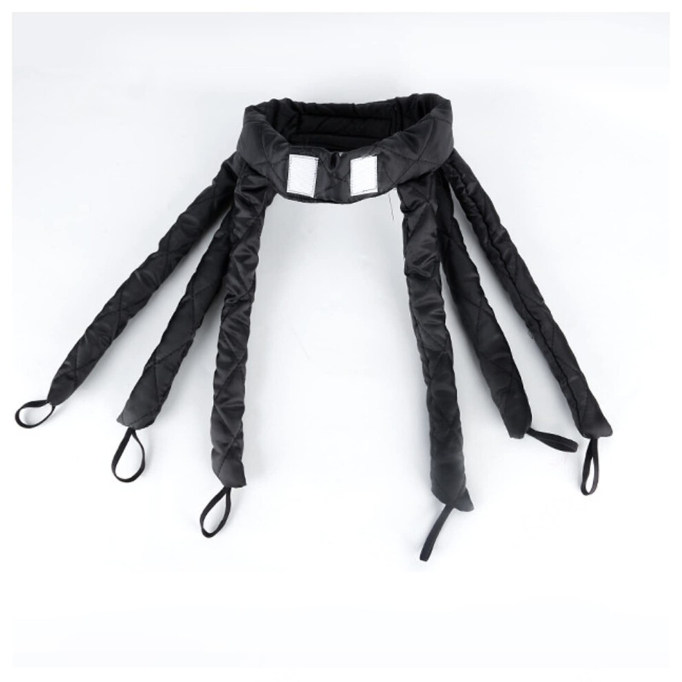 Black Heatless Curling Rod Headband Silk Rollers For Overnight Curls Long Hair Satin