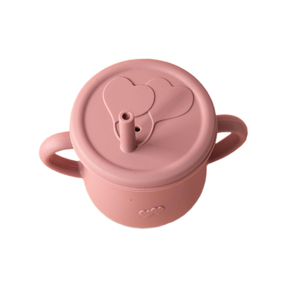 Toddler Training Cup With Silicone Straw, Spillresistant Lid And Easygrip Handles, Pink