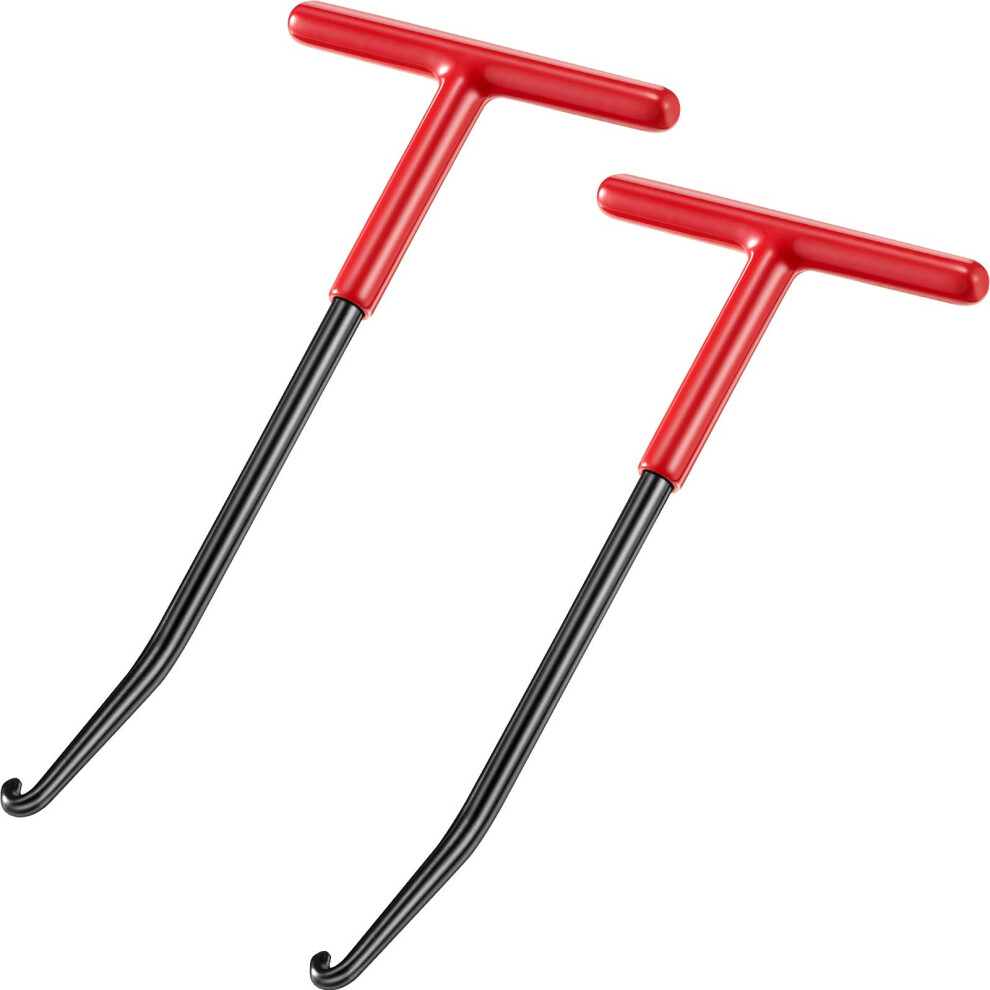 Motorcycle Exhaust Spring Puller With Thandle And Rubber Grip, Slim Hook Tip, 2 Pack Red Black 9113335633995