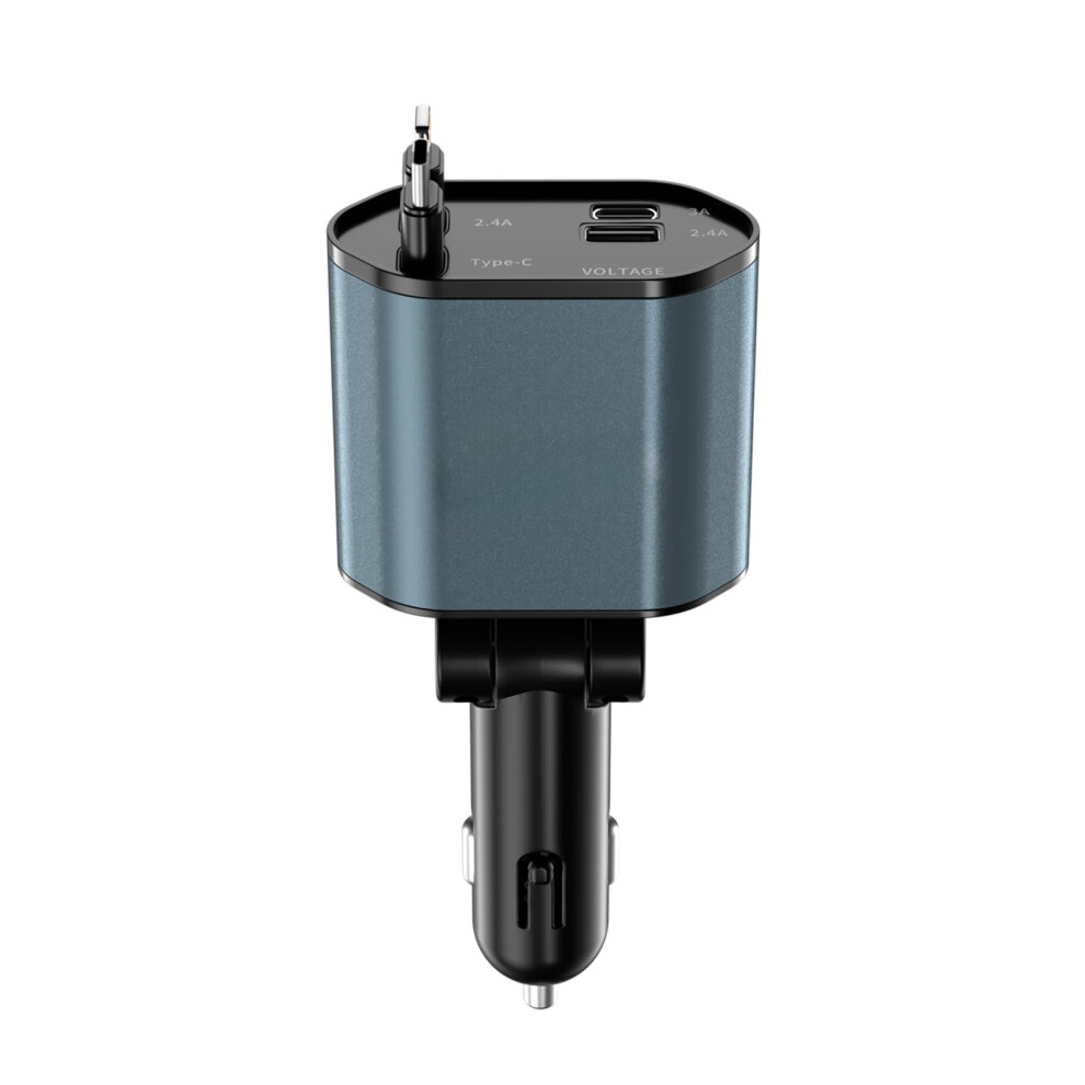 Car Charger With Retractable Cables, Pd Qc3.0 Fast Charging Hub For 4 Devices, Usbc And Lightning 9113335634046